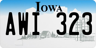 IA license plate AWI323