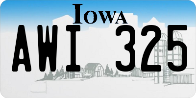 IA license plate AWI325