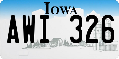 IA license plate AWI326