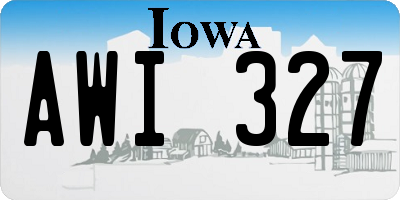 IA license plate AWI327