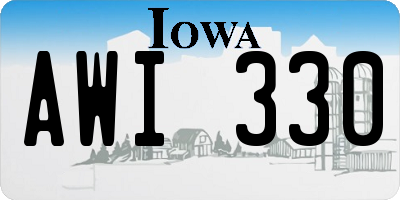 IA license plate AWI330