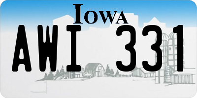 IA license plate AWI331