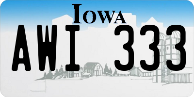IA license plate AWI333