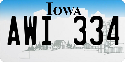 IA license plate AWI334