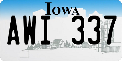 IA license plate AWI337