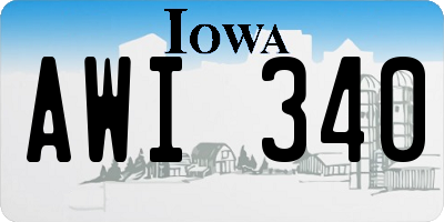 IA license plate AWI340