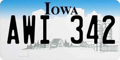 IA license plate AWI342