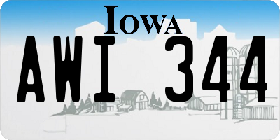 IA license plate AWI344