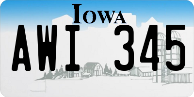 IA license plate AWI345