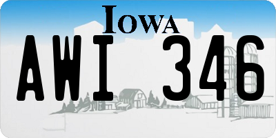 IA license plate AWI346