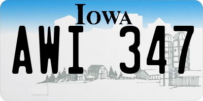IA license plate AWI347