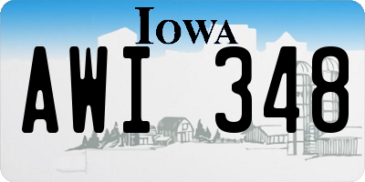 IA license plate AWI348