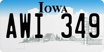 IA license plate AWI349