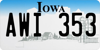 IA license plate AWI353