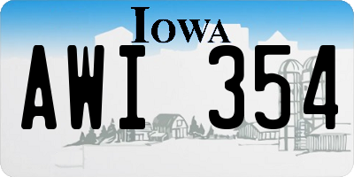 IA license plate AWI354