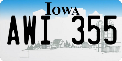 IA license plate AWI355