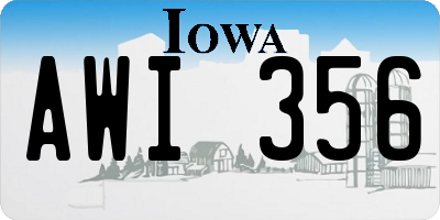 IA license plate AWI356