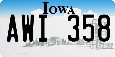 IA license plate AWI358