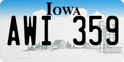 IA license plate AWI359