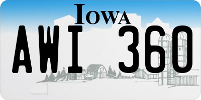IA license plate AWI360