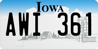 IA license plate AWI361