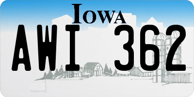 IA license plate AWI362