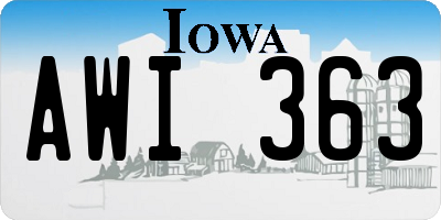 IA license plate AWI363