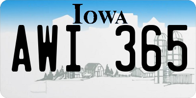 IA license plate AWI365
