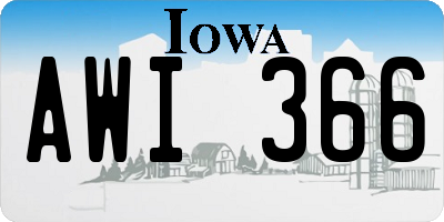 IA license plate AWI366