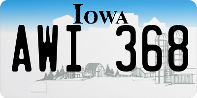 IA license plate AWI368