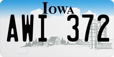 IA license plate AWI372