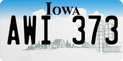 IA license plate AWI373
