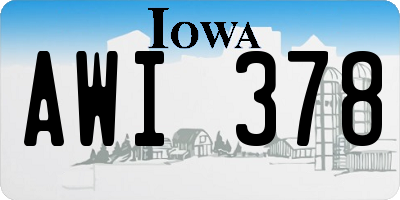 IA license plate AWI378