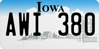 IA license plate AWI380
