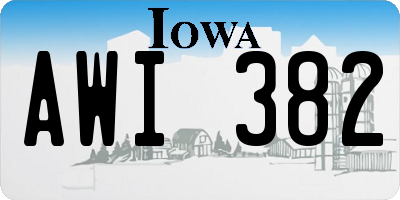 IA license plate AWI382