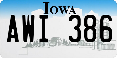 IA license plate AWI386