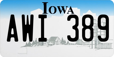 IA license plate AWI389