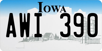IA license plate AWI390