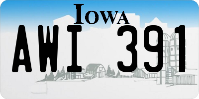 IA license plate AWI391