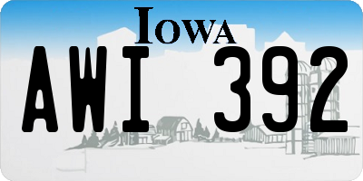 IA license plate AWI392