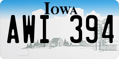 IA license plate AWI394