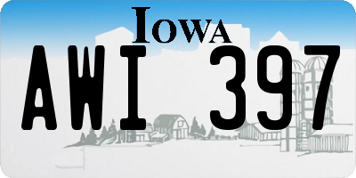 IA license plate AWI397