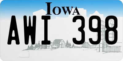IA license plate AWI398
