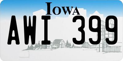 IA license plate AWI399