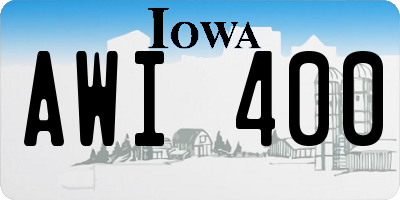 IA license plate AWI400