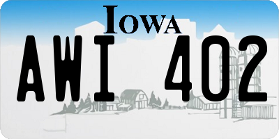 IA license plate AWI402