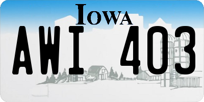 IA license plate AWI403