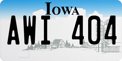 IA license plate AWI404