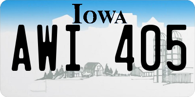IA license plate AWI405