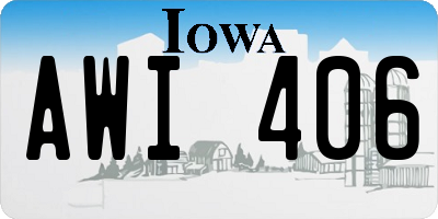 IA license plate AWI406